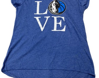 Dallas Mavericks NBA T Shirt Blue NBA Basketball Girls Shirt Small S