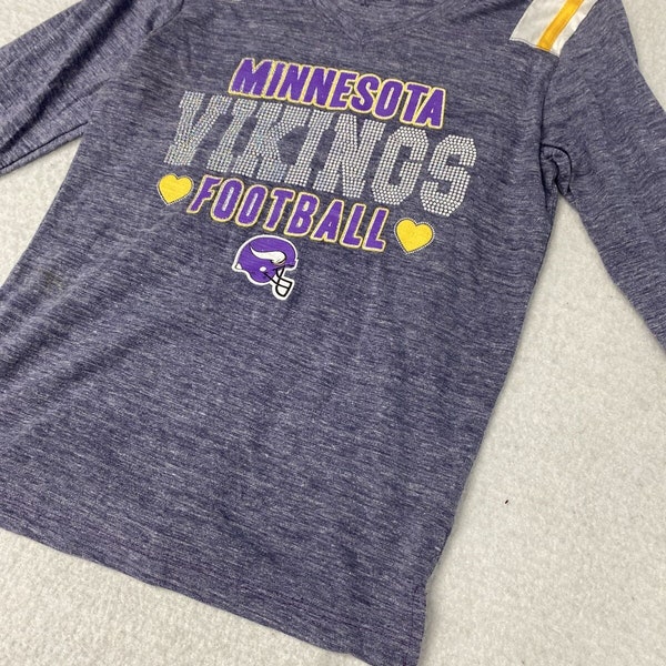 Team Apparel Minnesota Vikings Long Sleeve Graphic Shirt Girls Xlarge Xl