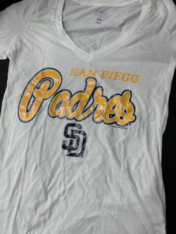 Mlb Baseball San Diego Padres Yellow Blue Womens Shirt Small S -   Denmark