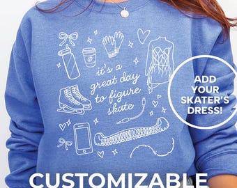 Spersonalizowana bluza do jazdy figurowej na lodzie, spersonalizowana Twoim strojem do jazdy na łyżwach. To świetny dzień na jazdę figurową