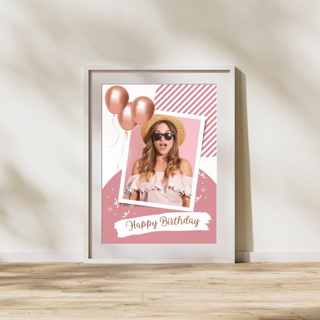 Custom Birthday Poster Happy Birthday Printable Poster Decoration ...