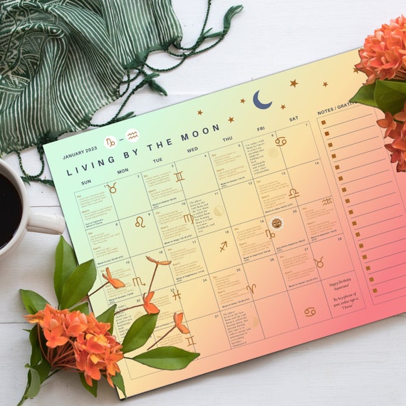 Living by the Moon Calendar 2023 Astrological Planner With Etsy Canada