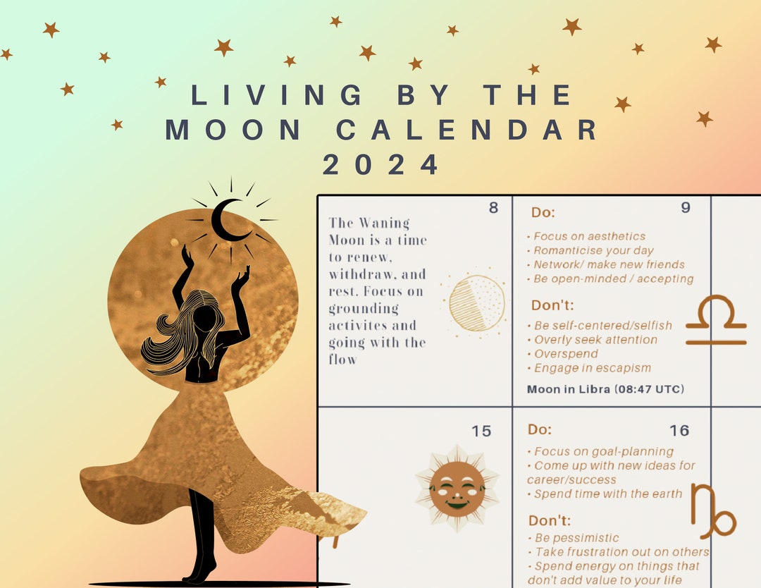 2024 Living by the Moon Calendar Astrological Planner With Do's and Don