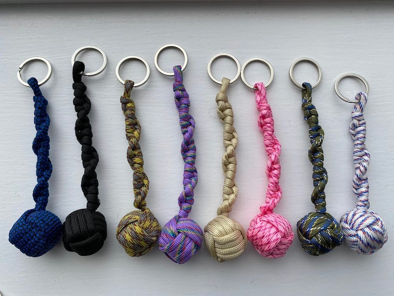 Cork Screw Customizable Monkey Fist Keychain, Lightweight Keychains