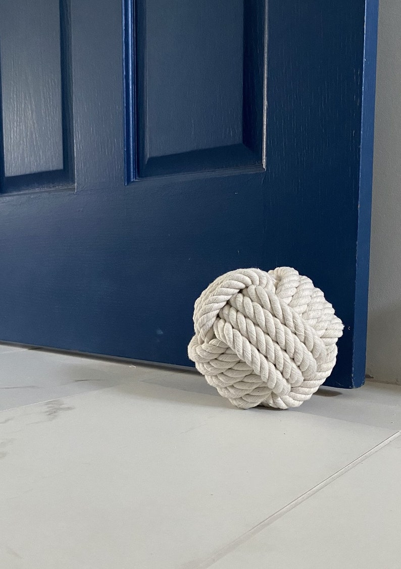 Monkey Fist Rope Doorstop, Rustic Doorstop, Nautical Doorstop, Nautical Weighted Decor, 2lb