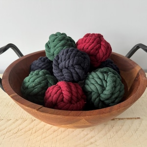 Singular Monkey Fist ~3" Rope Knot: Nautical Coastal Decor