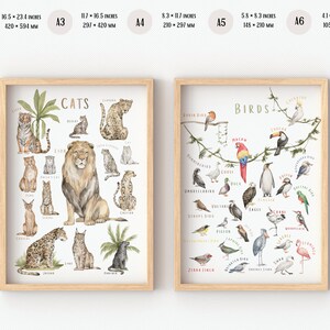 Set of 2 Educational Posters Animal Posters Toddler Posters Neutral Nursery Wall Art Classroom Decor Digital Download image 7