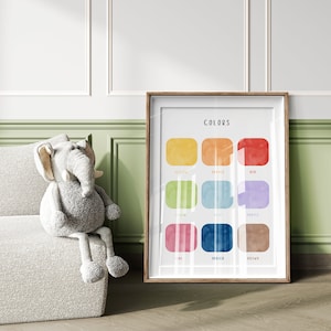 Cartel de colores / Cartel educativo / Cartel Montessori / Arte de pared para niños / Decoración del aula / Arte de pared de sala de juegos / Descarga digital imagen 3