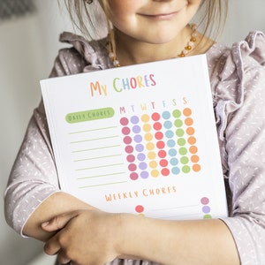 Kids Chore Chart Editable Kids Chore Chart Printable Chore Chart for Kids Responsibility Chart Digital Download image 1