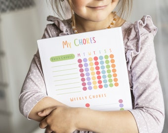 Gráfico de tareas para niños / Gráfico de tareas para niños editable / Gráfico de tareas imprimible para niños / Gráfico de responsabilidad / Descarga digital