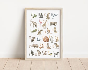 Alphabet Poster | ABC Poster | Animal Alphabet Poster | Educational Poster | Classroom Decor | Playroom Decor | Digital Download