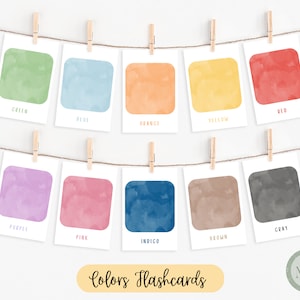 10 Colors Flashcards | 3 Part Cards | Ready to Print | Educational Flashcards | Toddler Flashcards | Preschool Printable | Digital Download