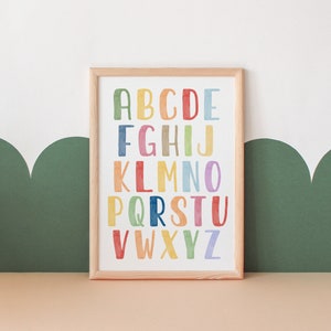 Alphabet Poster | ABC Poster | Educational Poster | Classroom Wall Art | Playroom Wall Art | Nursery Decor | Digital Download