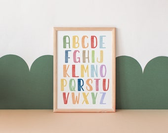 Alphabet Poster | ABC Poster | Educational Poster | Classroom Wall Art | Playroom Wall Art | Nursery Decor | Digital Download