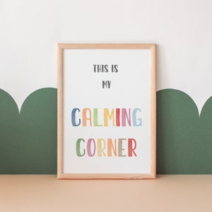 Calming Corner Poster | Kids Affirmations Poster | Kids Wall Art | Toddler Room Decor | Rainbow Playroom Wall Art | Digital Download