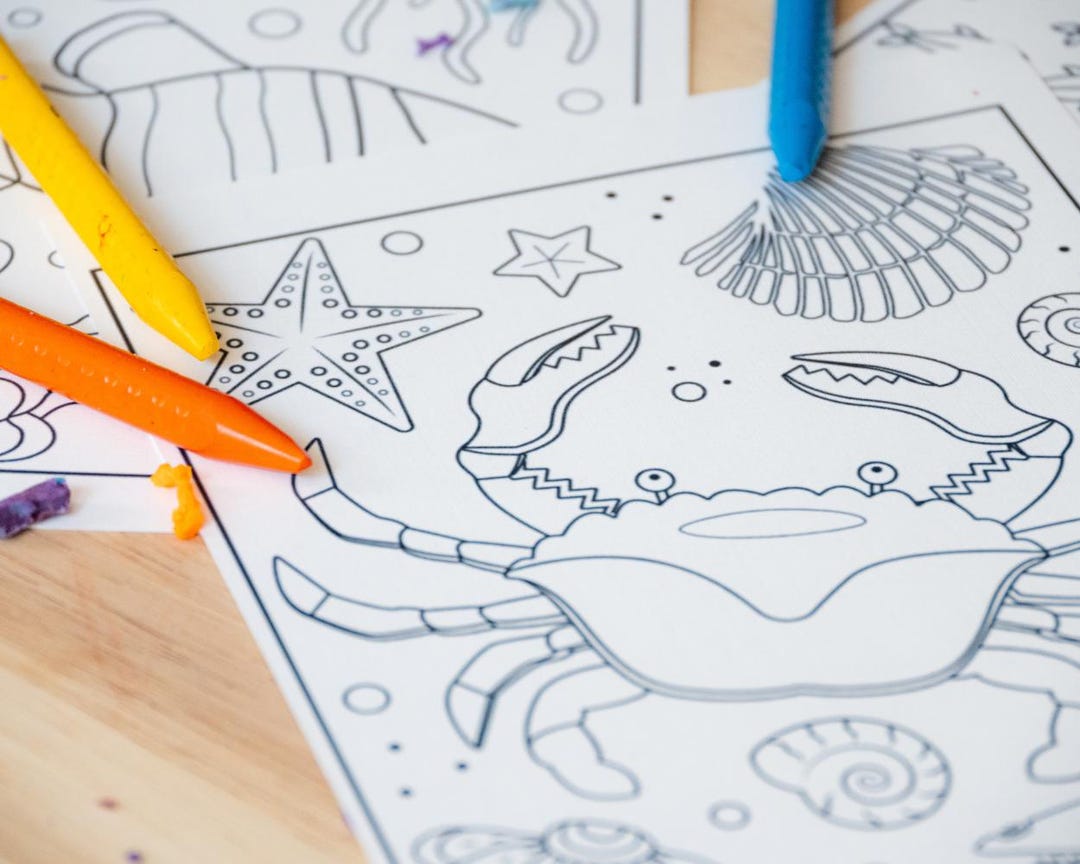 Digital Coloring Book for Kids | Sea Life-themed Coloring Pages | 10 ...