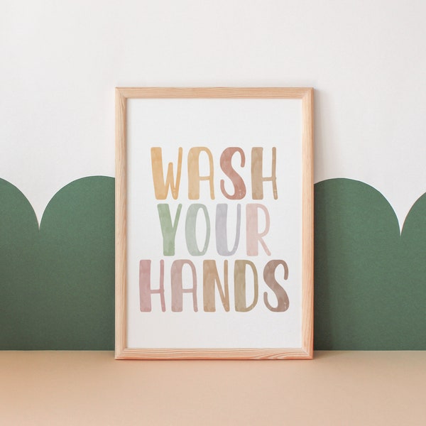 Wash Your Hands Poster | | Toddler Posters | Bathroom Rules Poster | Educational Poster | Kids Bathroom Poster | Digital Download