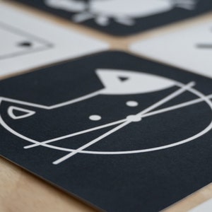 Schwarz-Weiß-Kontrastkarten für Babys | Montessori Karten | Sensorische Entwicklung Flash-Karten | Digitaler Download