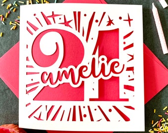 Starburst Personalised 21st Card