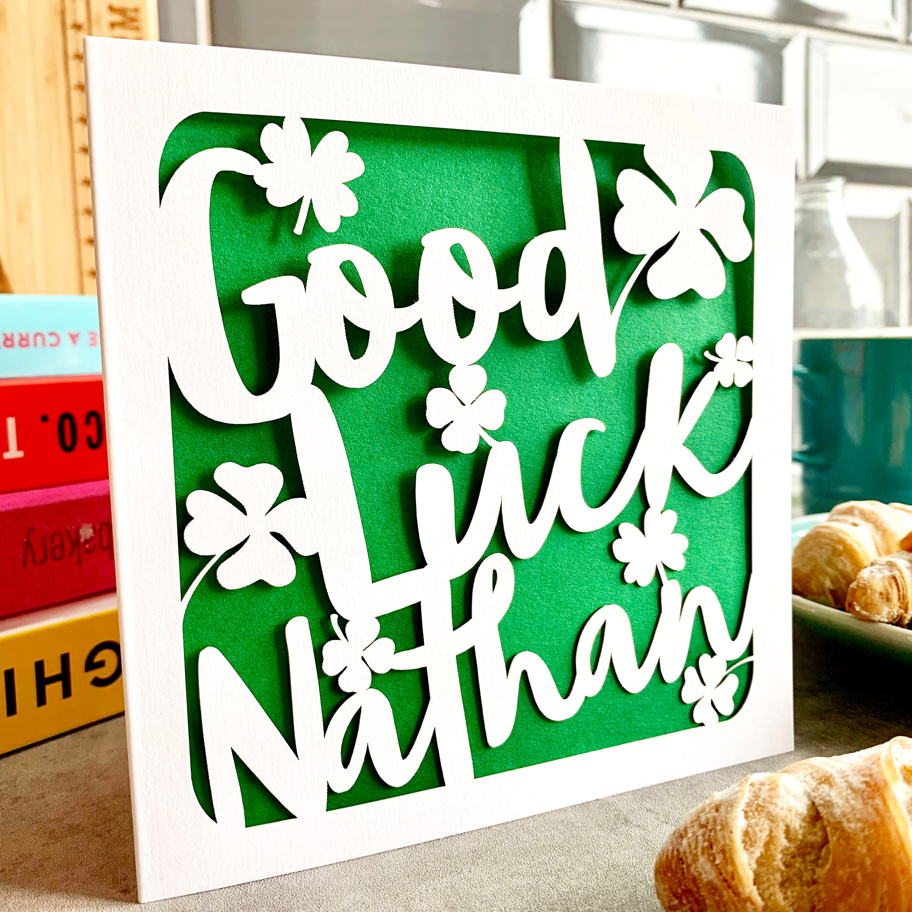 Personalised Good Luck Card - Etsy
