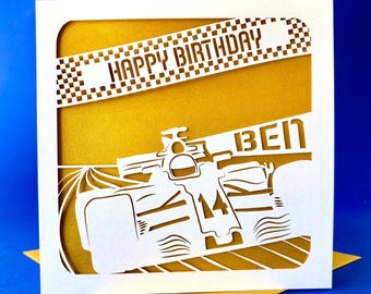 Personalised Formula One Birthday Card