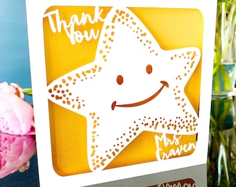 Star Personalised Thank You Card