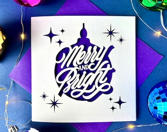 Merry & Bright Papercut Christmas Card