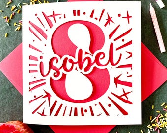 Starburst Personalised 8th Card