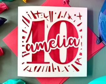 Starburst Personalised 10th Card