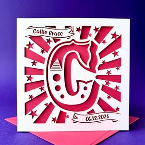 Papercut Initial Personalised New Baby Card