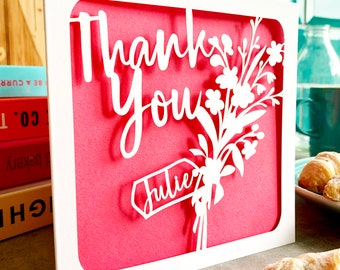 Personalised Thank You Flowers Card