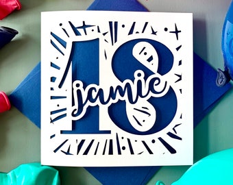 Starburst Personalised 18th Card