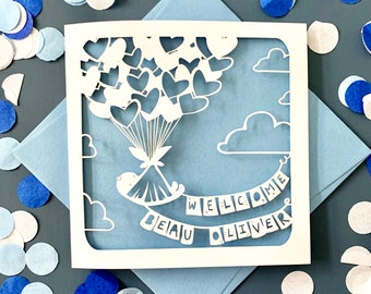 Personalised New Baby Balloons Card