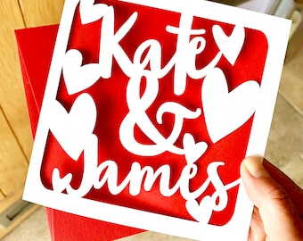 Personalised Love Hearts Card