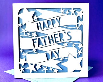 Stars Papercut Father's Day Card