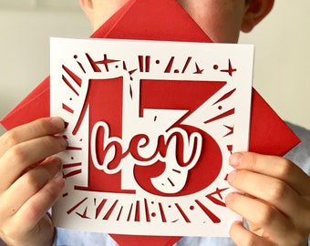 Starburst Personalised 13th Card