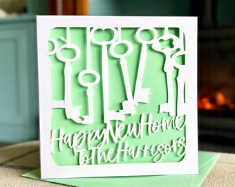 Papercut Keys Personalised New Home Card
