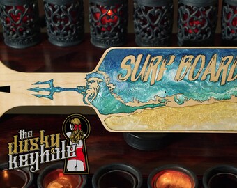 SURF BOARD - 15 1/2 inch curly maple custom paddle - roleplay