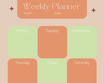 Modern weekly schedule printable