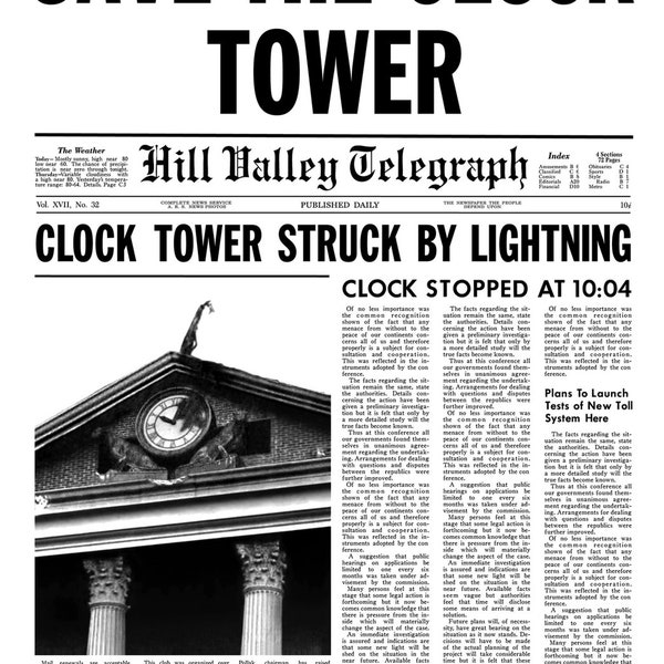 Save The Clock Tower Back to the Future Flyer A4