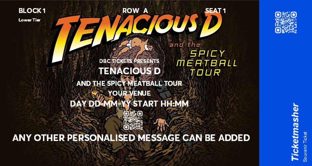 Ticketmasher Tenacious D Spicy Meatball Tour Surprise Gift Etsy
