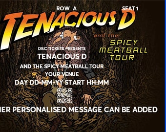 Ticketmasher Tenacious D Spicy Meatball Tour Surprise Gift Souvenir Ticket - a tribute