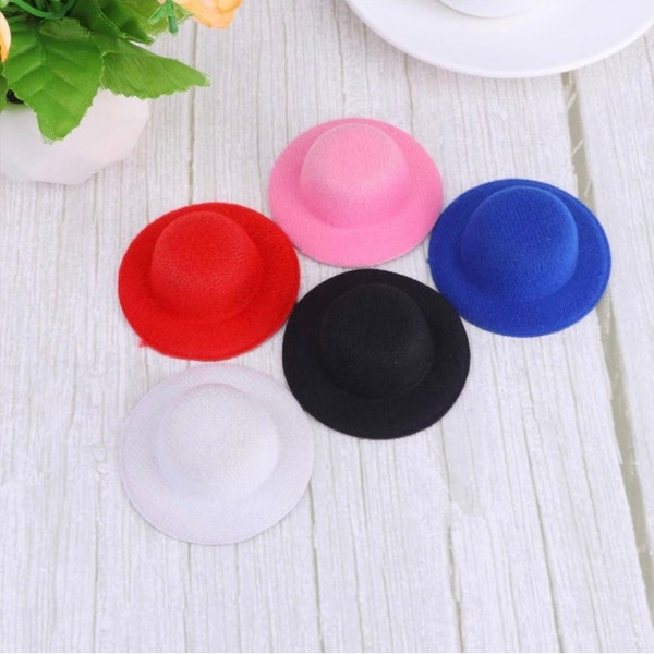 Mini Hats Craft Doll Hats Miniature Hats Top Hats Doll Hair Accessories Ornaments for Children Kids DIY Crafts Bowler Hat