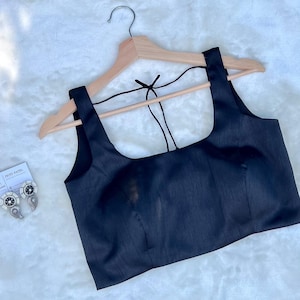 Raw Silk black Deep neck Sleeveless Saree blouse/Lehenga choli Blouse/ deep neck round neck saree blouse/Black blouse/Black saree blouse