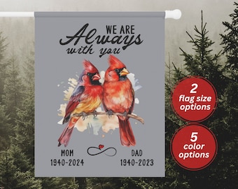 Memorial Flag Mother Father Loss Cardinal Memory Gift Loss Of Parents Cardinal Memorial Cardinal Remembrance Custom Garden Flag Sympathy