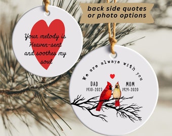 Memorial Gifts For Loss Of Both Parents Handmade Memorial Ornament With Cardinals We Are Always With You Remembrance Christmas Ornaments