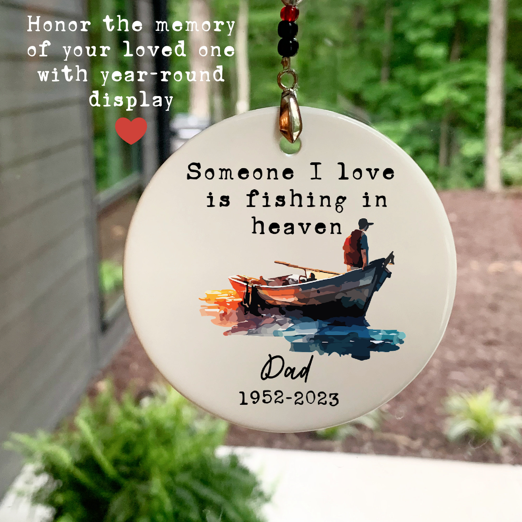 Someone I Love Is Fishing in Heaven Memorial Ornament — Simple & Sentimental