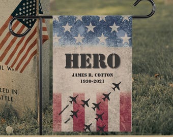Veteran Military Memorial Tribute Garden Flag Remembrance Yard Decor Gift Grave Decoration Loss of Father Sympathy Gift For Family Members