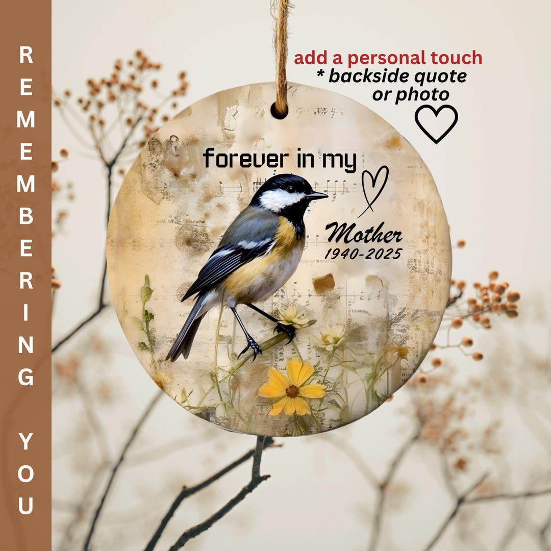 Grieve Bird Bird Lover Sympathy Keepsake Remembrance Chickadee Ornament ...