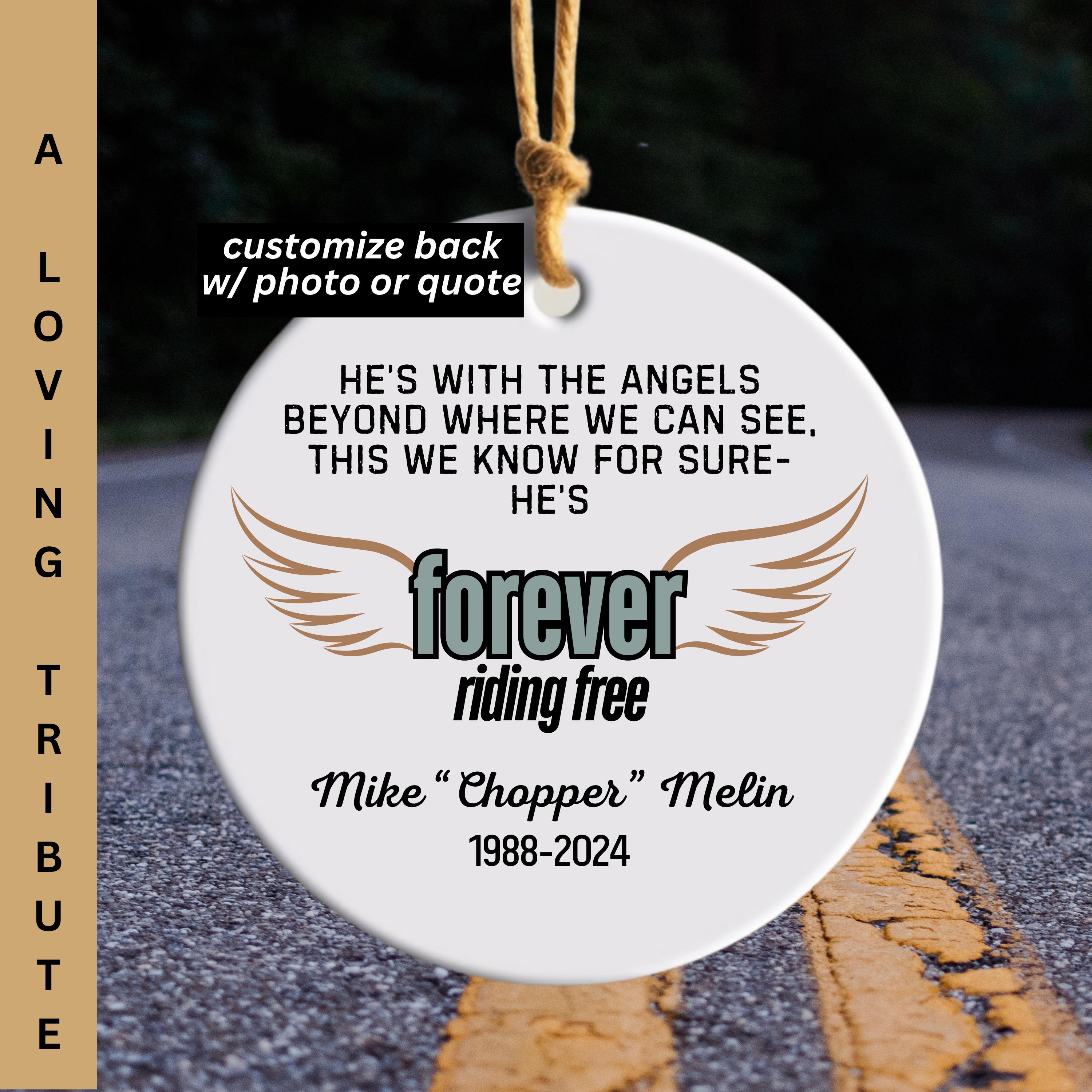 Motorcycle Condolence Gift Loss Of Friend Riding Free Car Memorial Angel Wing Ornament Memory For Dad Loss Of Son Funeral Memory Gift Biker